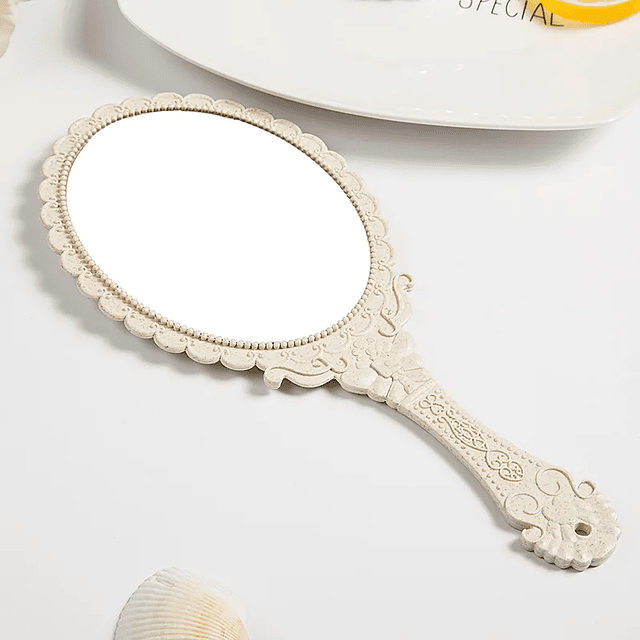 Espejo de maquillaje portátil Vintage, espejo redondo ovalado de mano, herramienta de belleza para restaurar modales antiguos, 1 Uds. 3