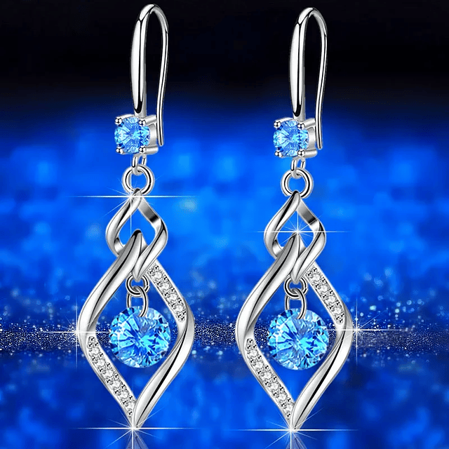 Zircon earrings, 925 sterling silver 16