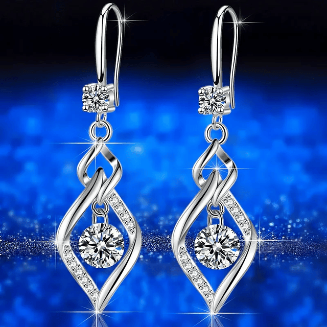 Zircon earrings, 925 sterling silver 18