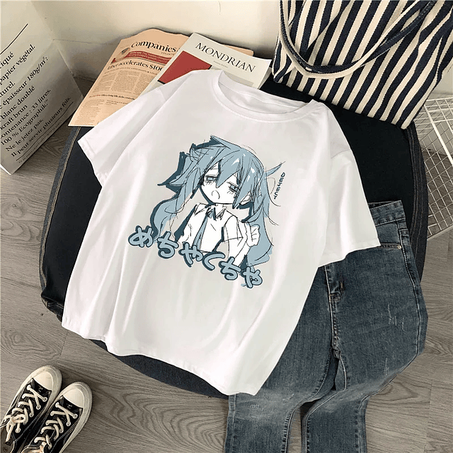 Harajuku, casual feminina básica t-shirt 2