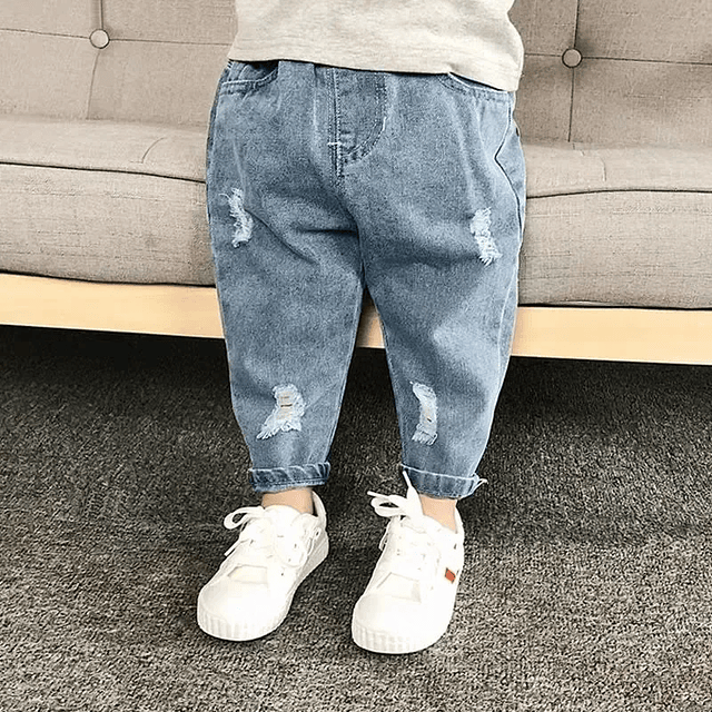 Jeans rasgado casual infantil 7