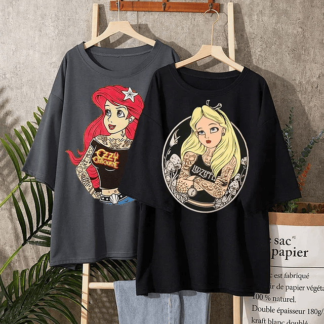 Princess Print Alice in Wonderland Women T Shirt 1