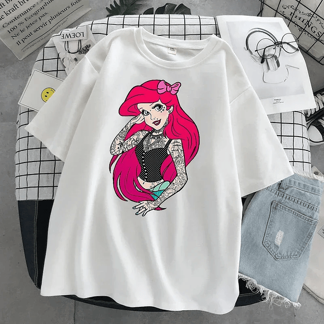 Princess Print Alice in Wonderland Women T Shirt 3