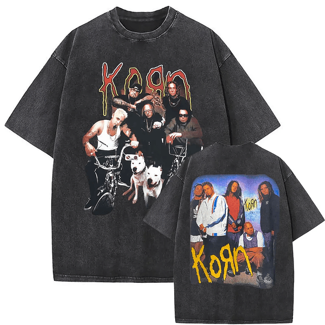 Washed Vintage Rock Band Korn Ftl 25 Follow The Leader T Shirt  5