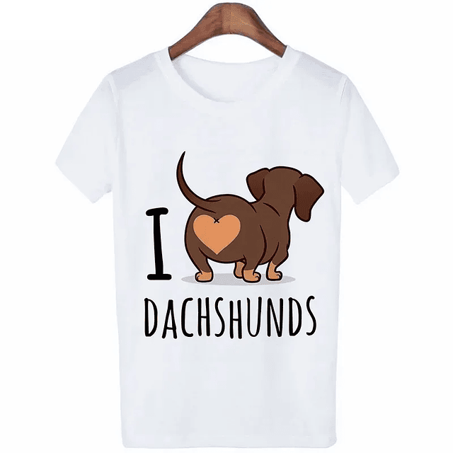 Funny Sausage Dog Print T-Shirt  2