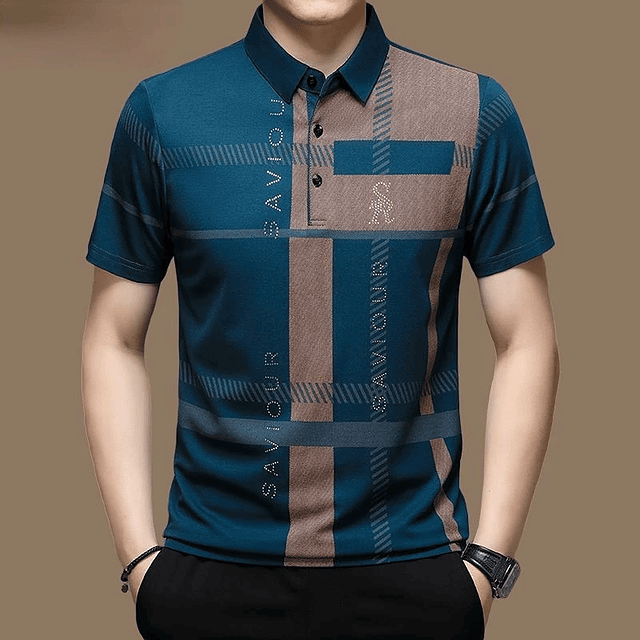  Polo Shirt Business Casual Pattern Print  5