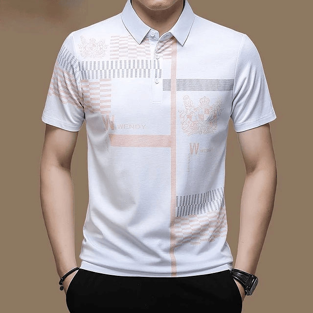  Polo Shirt Business Casual Pattern Print  23