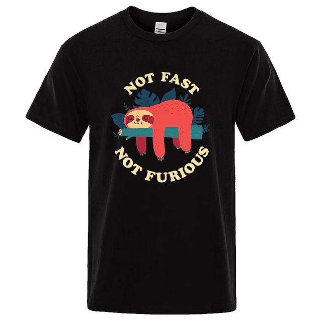 Not Fast Not Furious Cartoons Printing Men Tee  9