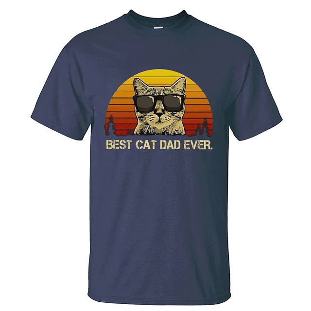 Best Cat Dad Ever Balck Tee  15