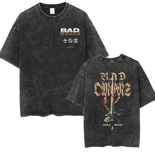 Bad Omens Band Music Tour 2024 Washed T Shirt  16