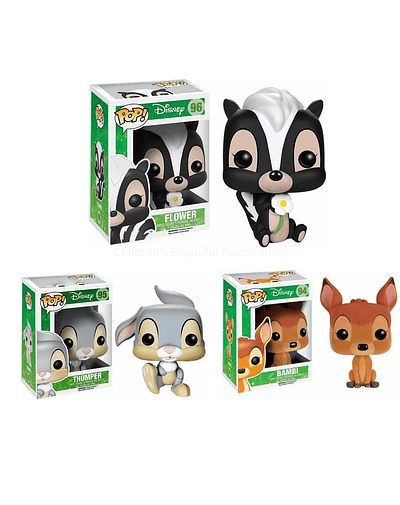 FUNKO POP Disney Anime American Film BAMBI 94# and His Friends Thumper 95# Flower 96# Vinyl Action Figure Collection Model Toys