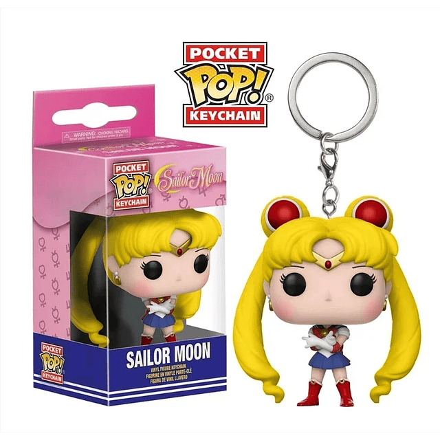 FUNKO POP Japanese Anime Sailor Moon & Sailor Chibi Moon Pocket Keychain Toy Action Figure Collectible Toys for Children Girls 2