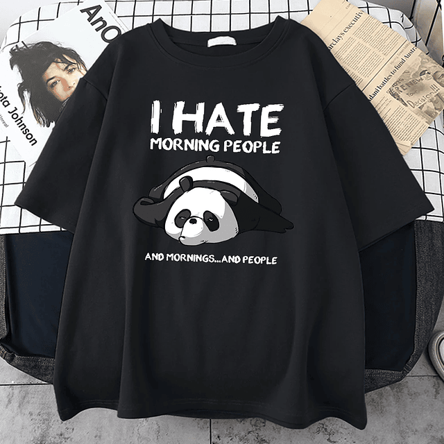 Lazy Panda I Hate Morning People T-Shirt 4