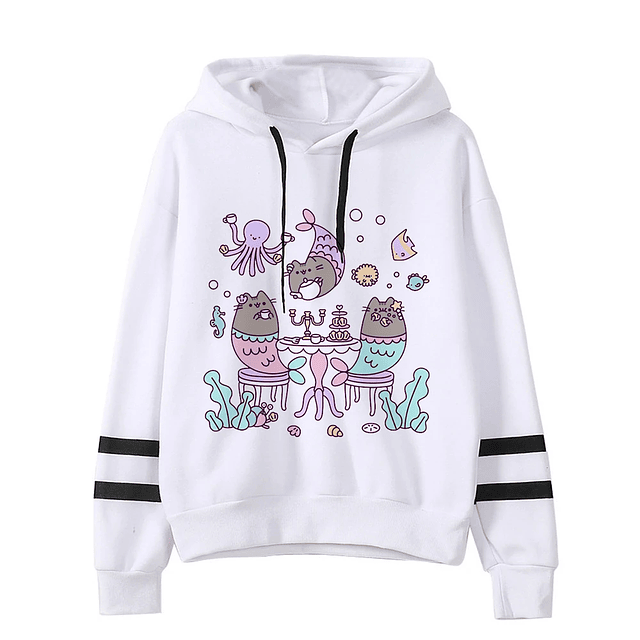 Women Ullzang Cute Cat Funny Cartoon Sweatshirt 42