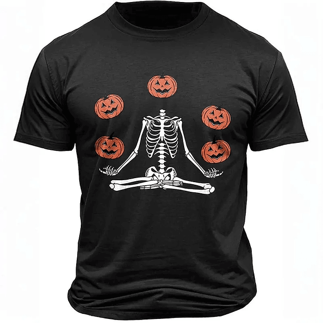 New Retro Halloween Pattern Printed Short-sleeve 11