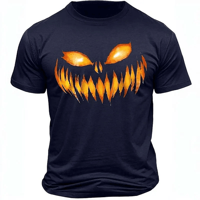 New Retro Halloween Pattern Printed Short-sleeve 1