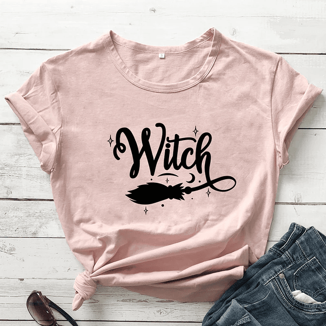 Witch Broom 100% Cotton T-shirt  2