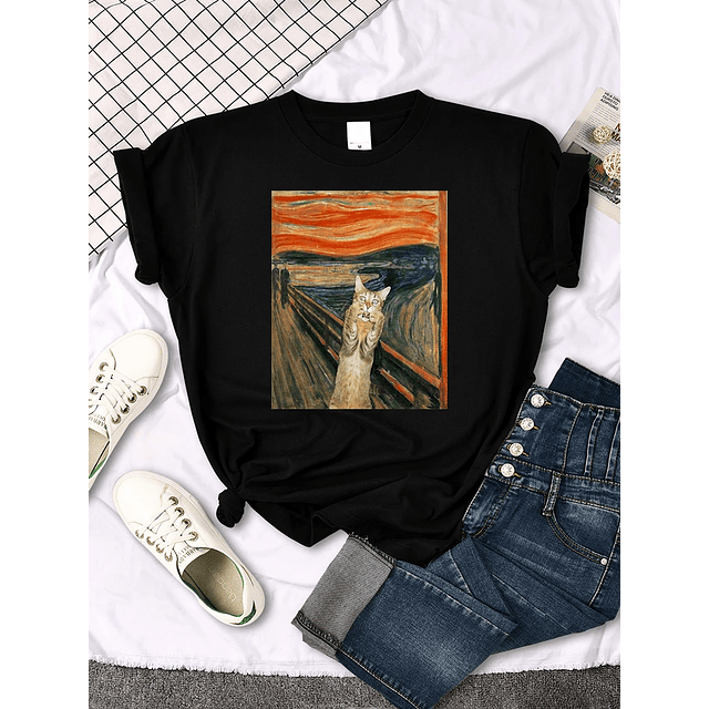 Mona Lisa T Shirts Funny Cat 32