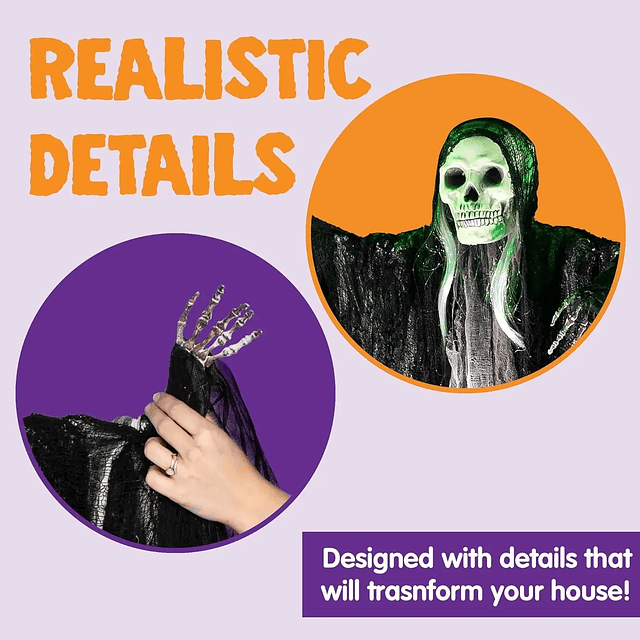 3 Pack Hanging Halloween SkeletonGhosts Decorations 4