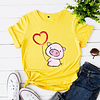 Heart Pig Print Women T Shirt 5