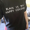 Black Is My Happy Colour Letters Print Tshirt  3