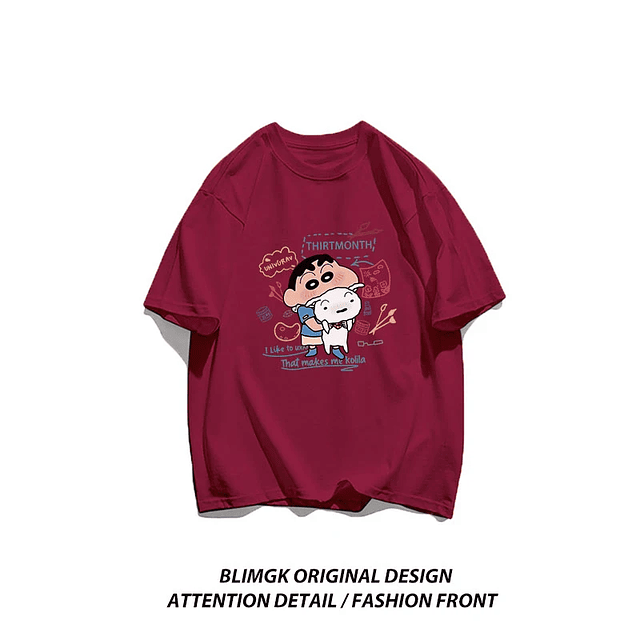 Cute Cartoon Crayon Xiaoxin Girl T Shirt  5