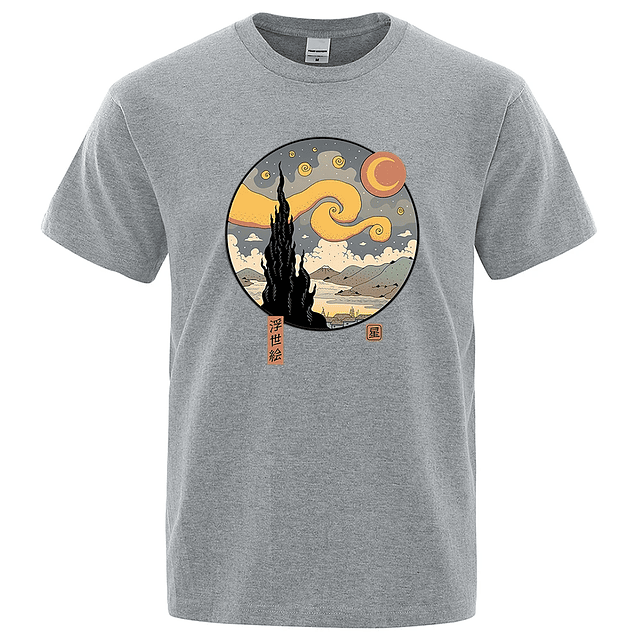 Starry Ukiyo-E Night T Shirts  2