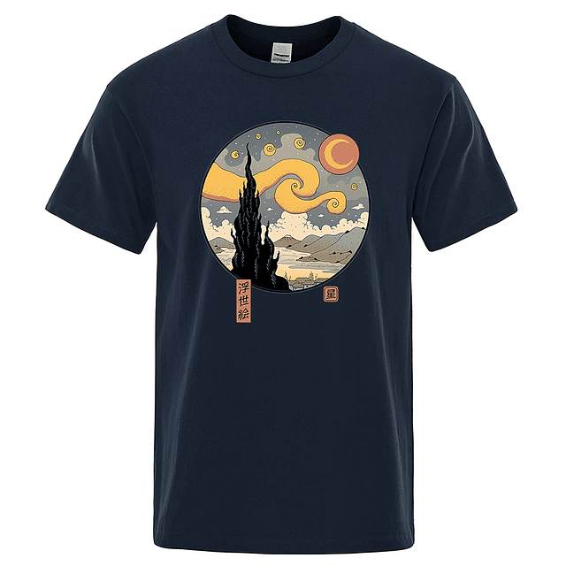 Starry Ukiyo-E Night T Shirts  10