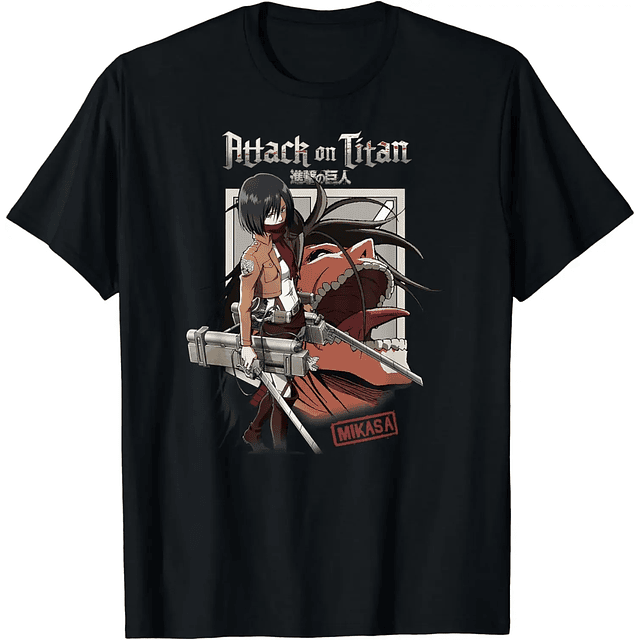 Attack on Titan Mikasa with Titan T-Shirt  