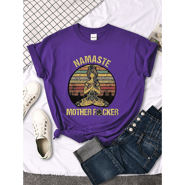 Vintage Namaste Mother Explicit Pattern Women T-Shirt  13