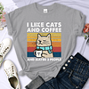 I Like Cats And Coffee Printed T Shirt  5