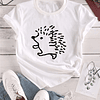 Hedgehog Cartoon Graphic Print Crew Neck T-shirt 4