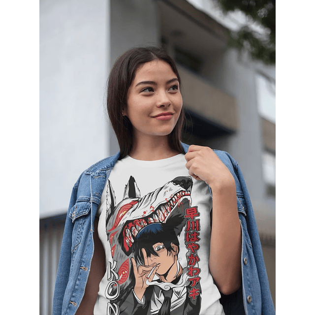 Aki Hayakawa Kon Denji Makima Chainsaw Devil Anime T Shirt  5