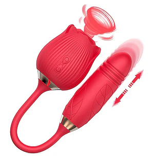 SUCCIONADOR ROSA CON DILDO