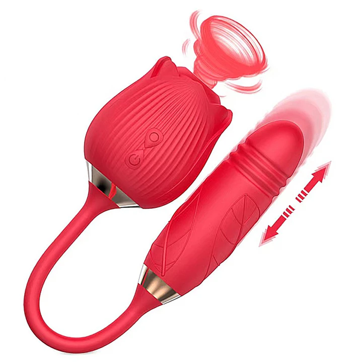 SUCCIONADOR ROSA CON DILDO 1
