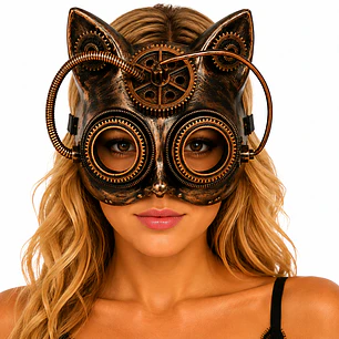 MASCARA GATO STEAMPUNK