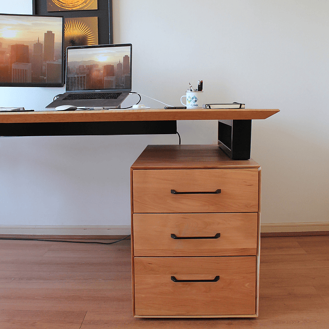 Escritorio Trapecio Cajonera - Madera Nativa 9