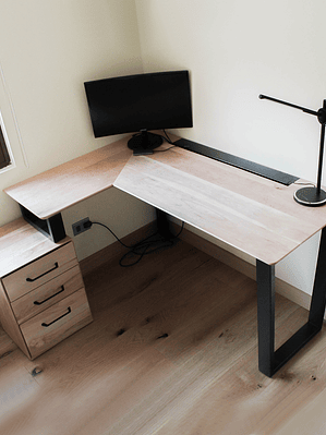 Escritorio Trapecio ELE Cajonera - Madera Nativa