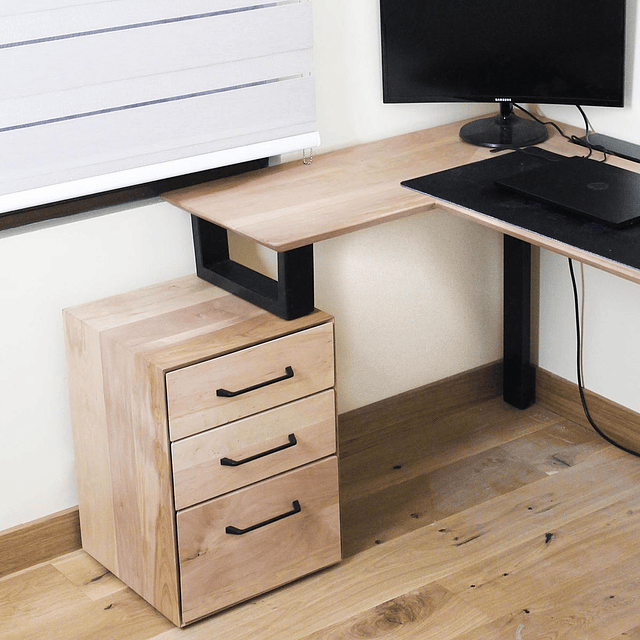 Escritorio Trapecio ELE Cajonera - Madera Nativa 8