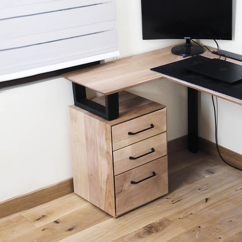 Escritorio Trapecio ELE Cajonera - Madera Nativa 10