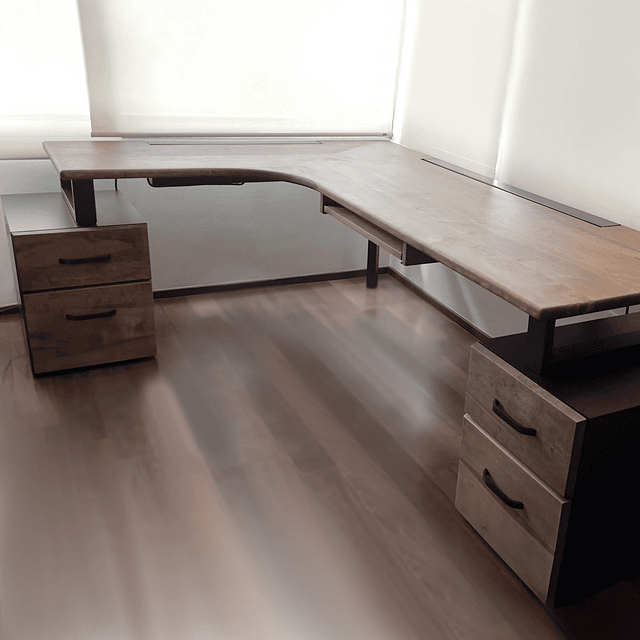 Escritorio Trapecio ELE Cajonera - Madera Nativa 5