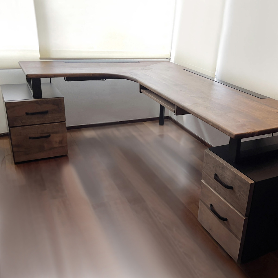 Escritorio Trapecio ELE Cajonera - Madera Nativa 5