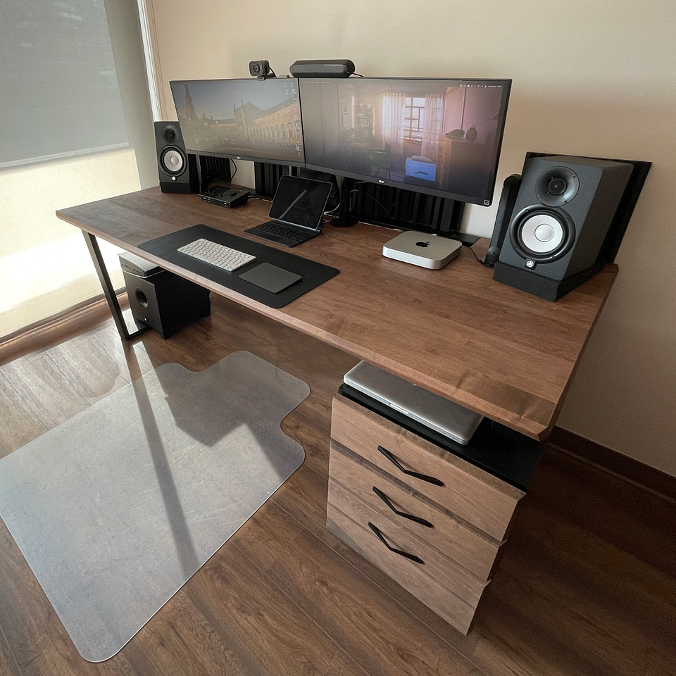 Escritorio Trapecio Cajonera - Madera Nativa 3