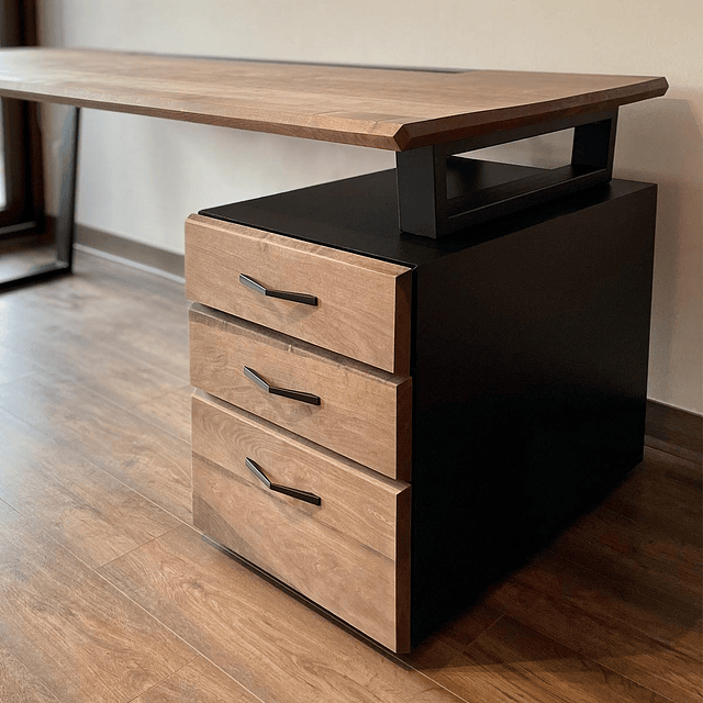 Escritorio Trapecio Cajonera - Madera Nativa 12