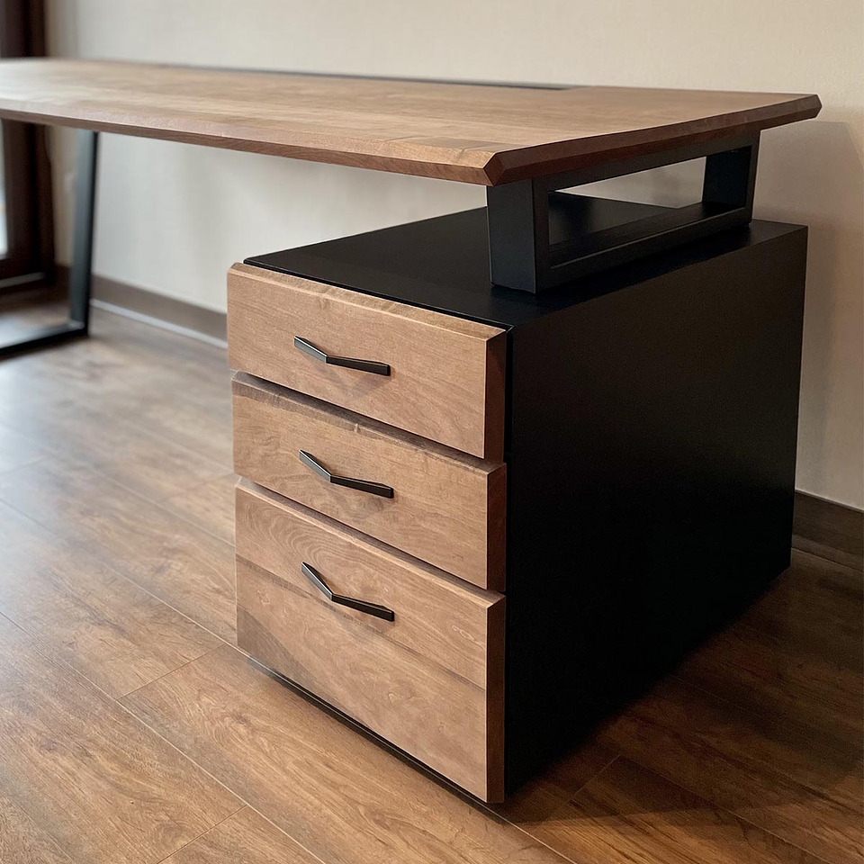 Escritorio Trapecio Cajonera - Madera Nativa 12