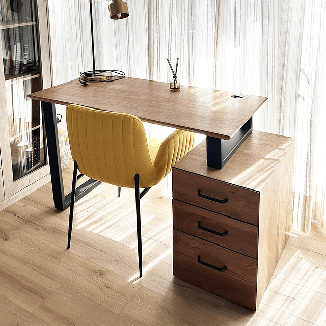 Escritorio Trapecio Cajonera - Madera Nativa 2