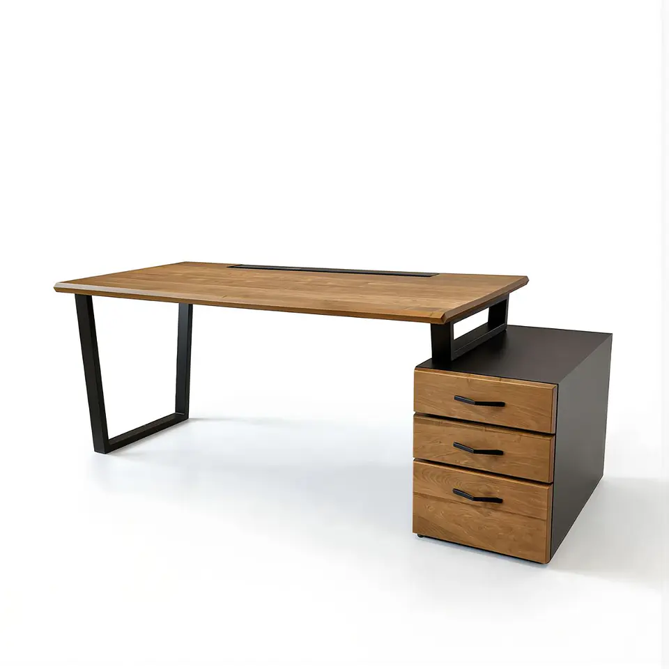 Escritorio Trapecio Cajonera - Madera Nativa 18