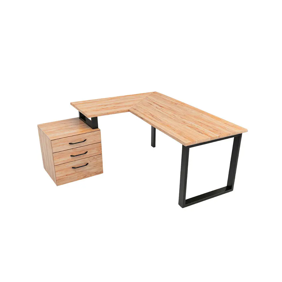 Escritorio Trapecio ELE Cajonera - Madera Nativa 1