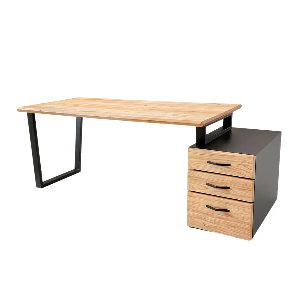Escritorio Trapecio Cajonera - Madera Nativa 1