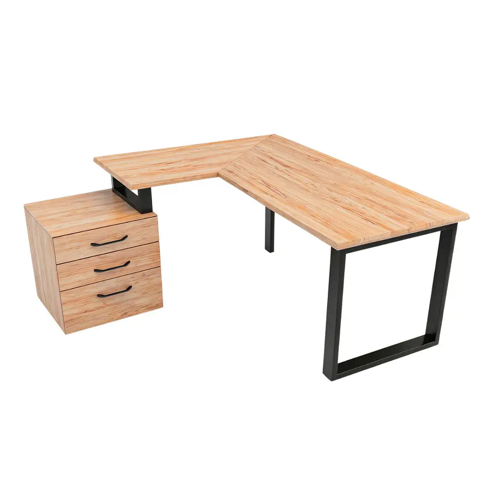 Escritorio Trapecio ELE Cajonera - Madera Nativa 1